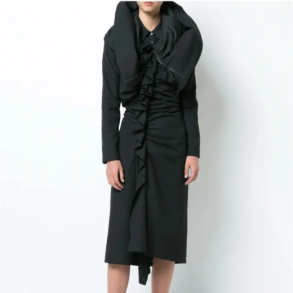 Yohji Yamamoto Gathered Dress